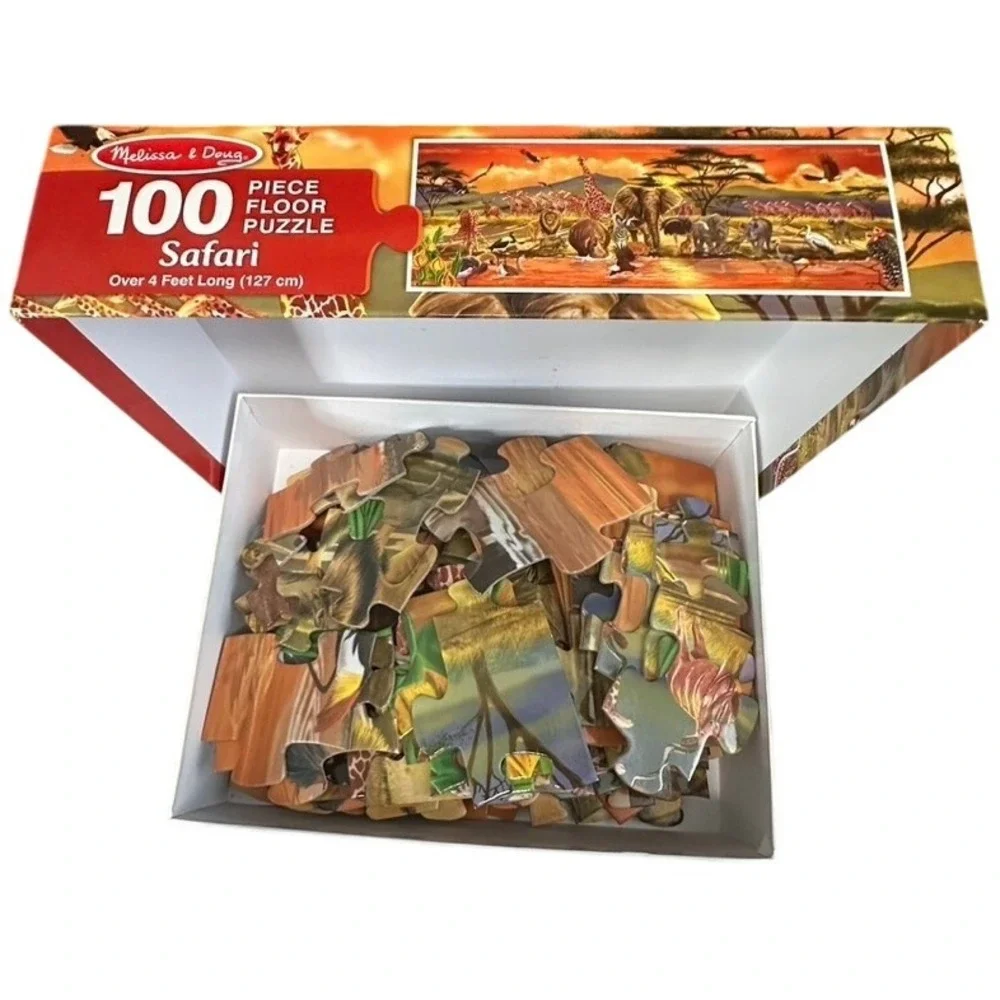 Melissa & Doug Safari 100 Piece Floor Puzzle Jumbo African Animals 4 Feet Long